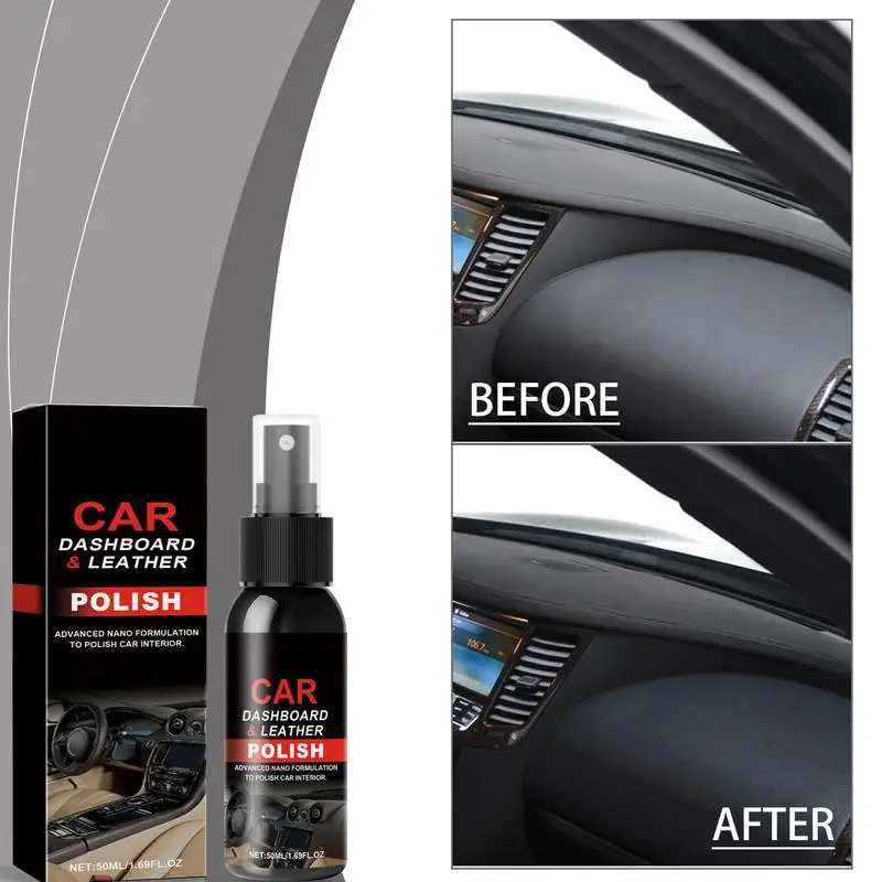 

Car Leather Restorer Dashboard Leather Restorer Spray 50ml Leather Couch Polishing Refurbishing Agent Leather Seat Cleaner