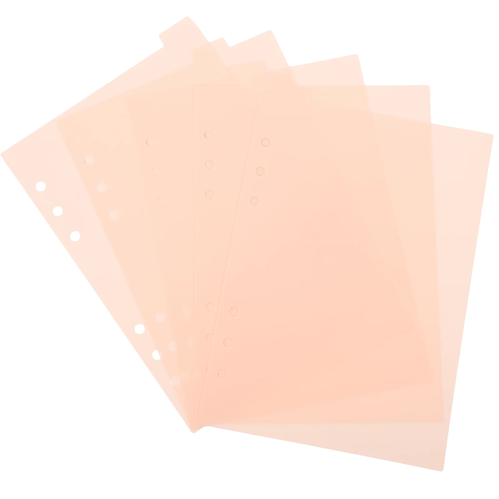 

5 Pcs Separator Paper Page Dividers for 6 Ring Binder with Tabs Labels Folder Index Card Plastic Pp A5