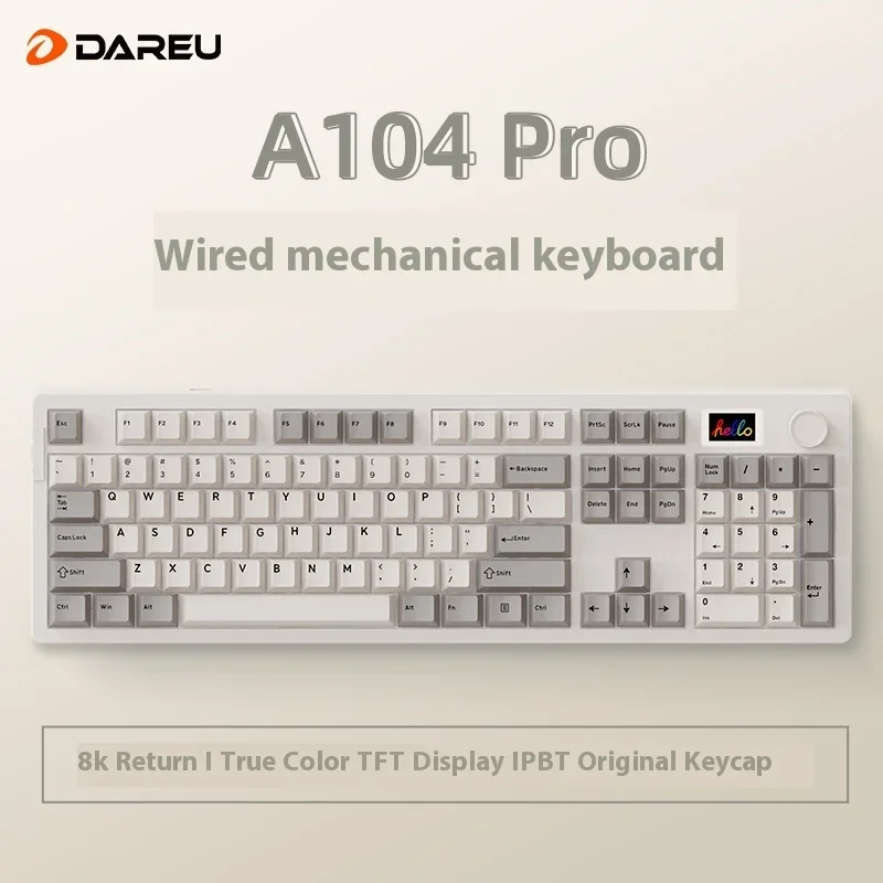 DAREU A104pro Wired Single-Mode Customized Gaming Mechanical Keyboard Multi-Function Button 8khz Return Rate Ergonomics