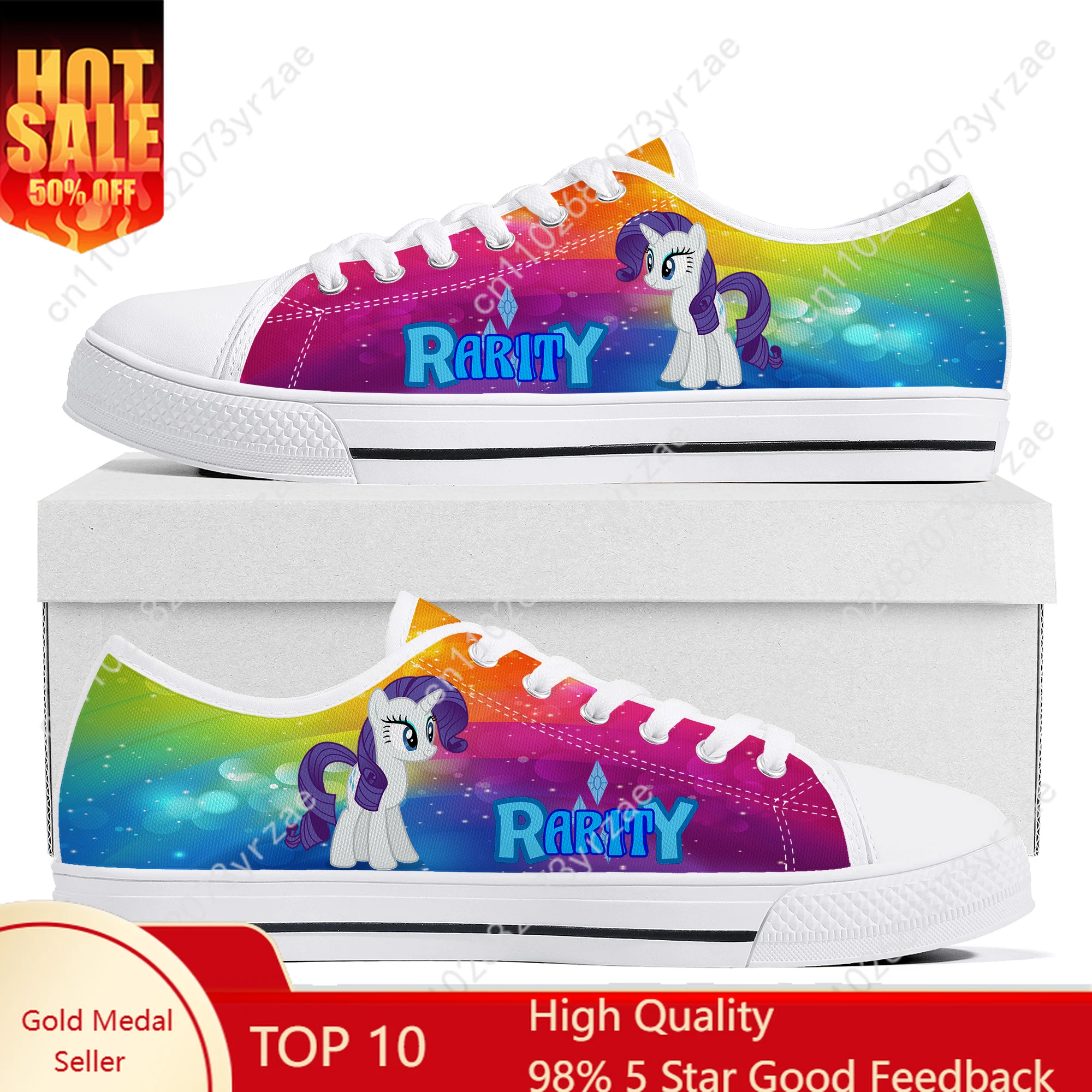 

Rarity Low Top Flats Sneakers Man Woman Shoes My Little Pony Friendship Is Magic Fashion Custom Shoe Cosplay Footwear