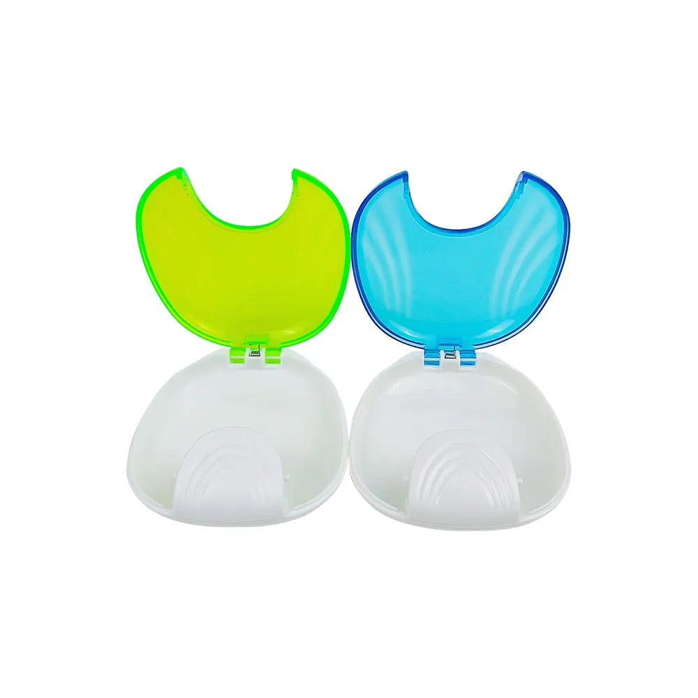 1Pcs Dental Retainer Case Press-to-Open Fake Teeth Box Oral Hygiene Organizer Mouth Guard Travel Denture Storage Case Container