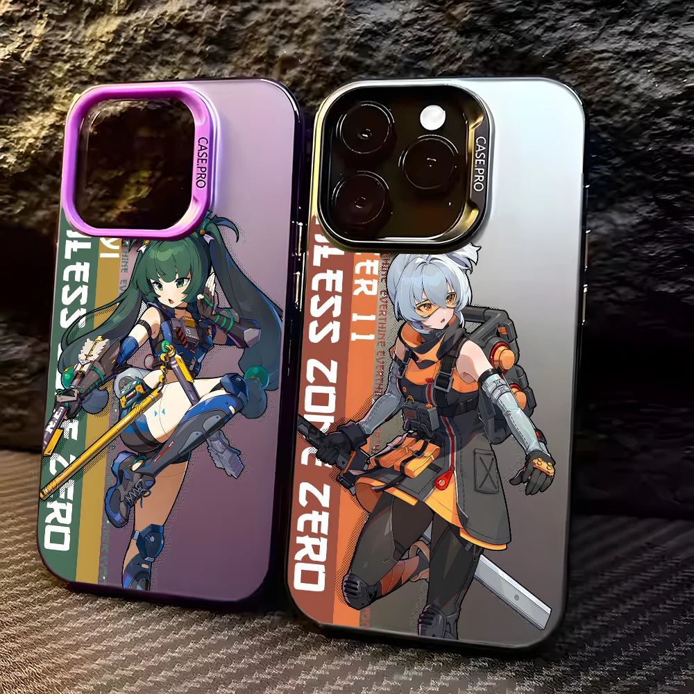 

Zenless Zone Zero Qingyi Phone Case For IPhone 16 15 14 13 12 11 Pro Max Black Matte Multicolor Laser Metallic Aurora Funda