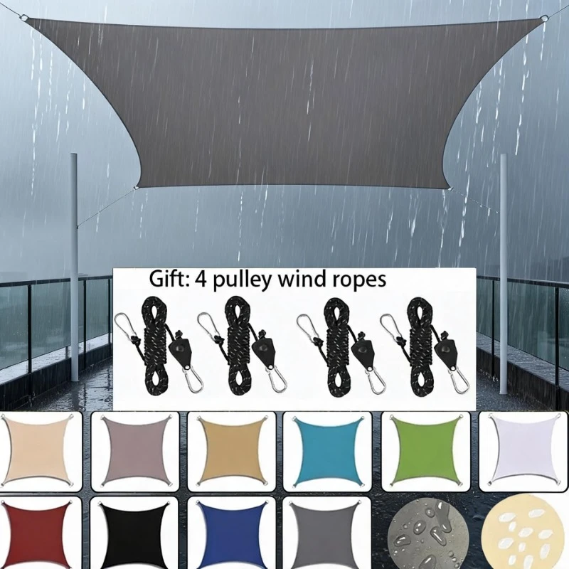 UV Block Waterproof Sunshade Sail Oxford Cloth Canopy for Outdoor Garden Patio