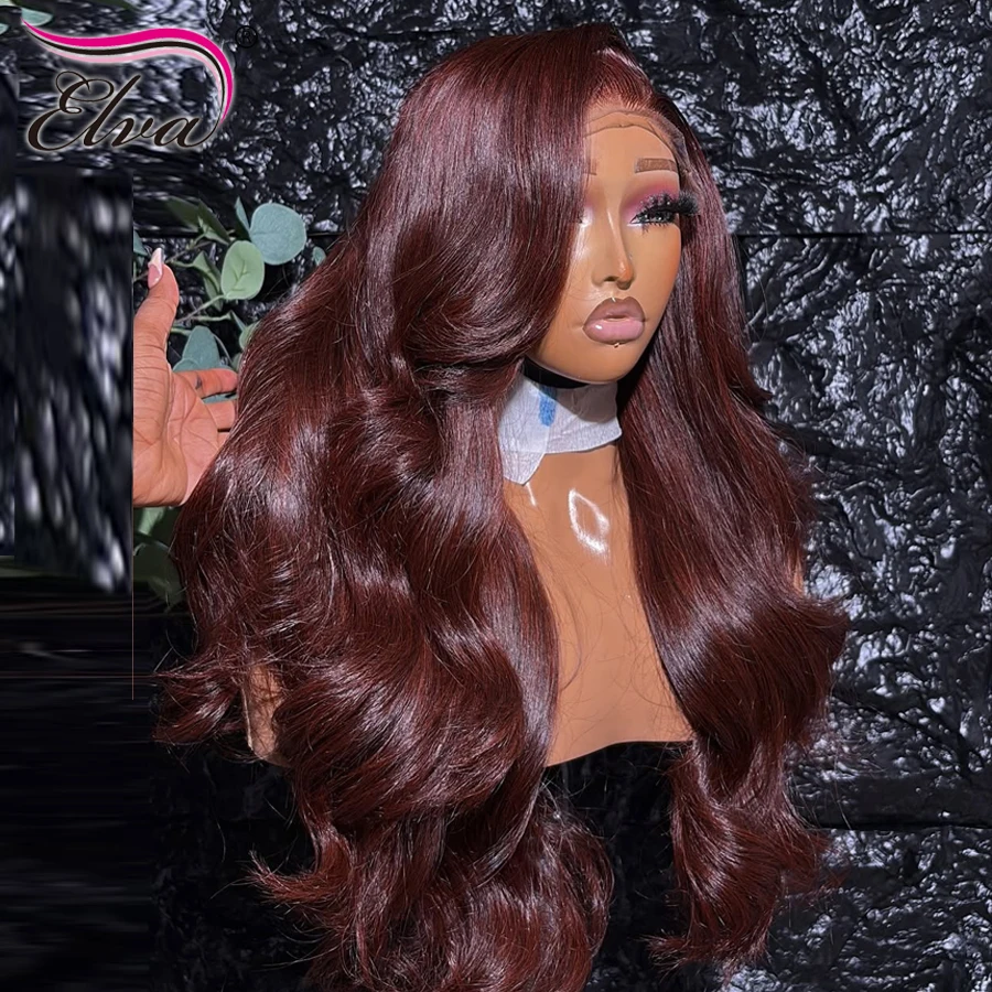 250% الكثافة ارتداء والذهاب غلويليس شعر مستعار 99j بورجوندي أومبير الملونة 13X6/13X4 الجسم موجة شفافة HD الدانتيل أمامي خصلات الشعر المستعار الإنسان