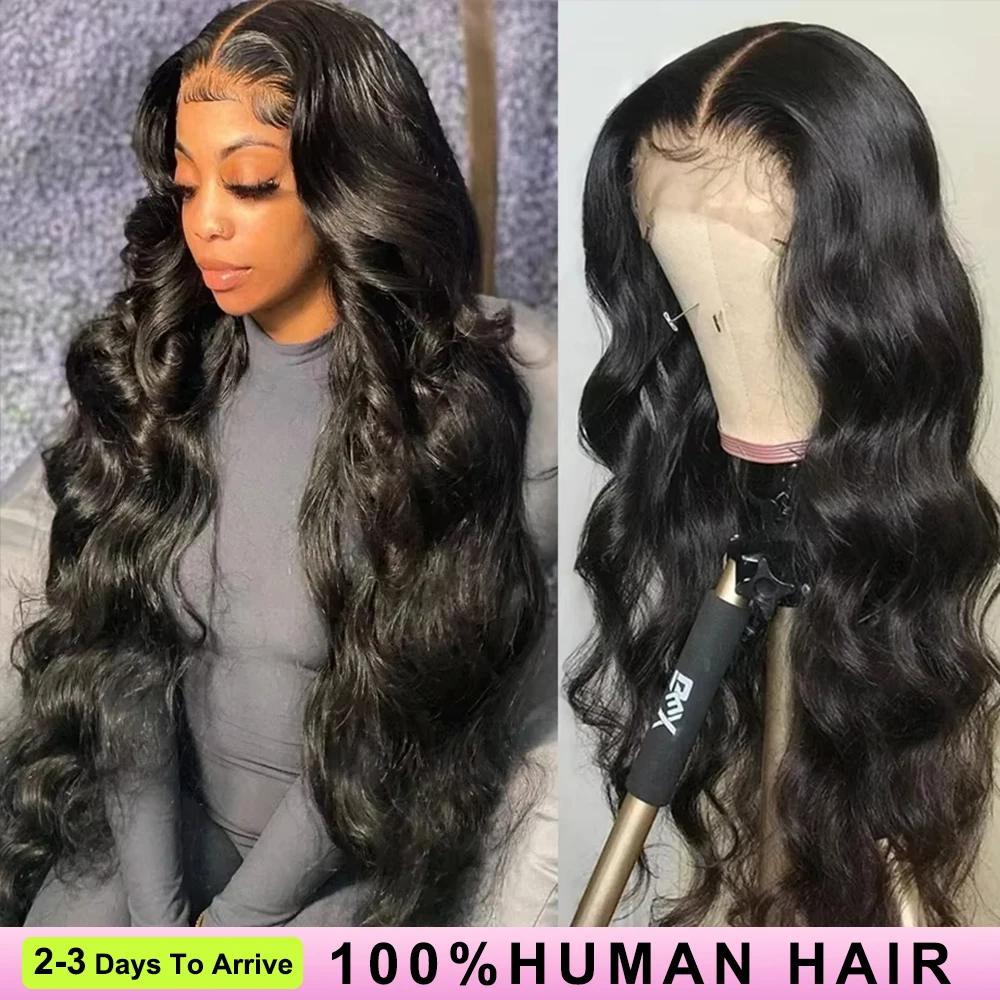 

300 Плотность Объемная волна Парик фронта шнурка HD Прозрачный 13x4 13x6 Предварительно выщипанный 360 Парик фронтальной части шнурка Парики из человеческих волос для женщин