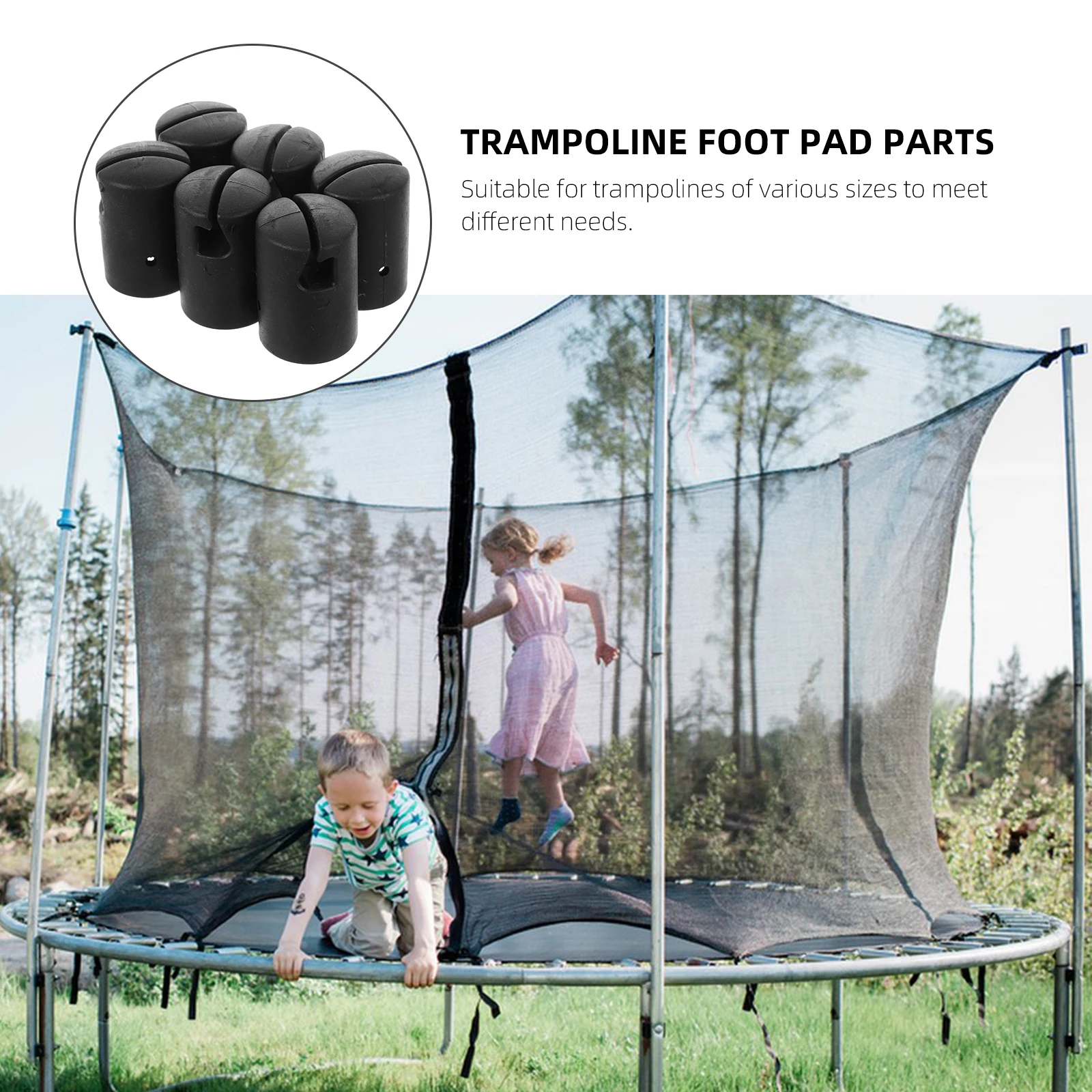 

6 Pcs Surround Trampoline Foot Mat Cover Child Professional Rod Abs Pole Covers Pad