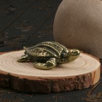 Solid Brass Sea Turtle Figurine Miniature Tea Pet Craft Desktop Small Ornament Animal Home Decoration Accessories Children Gifts