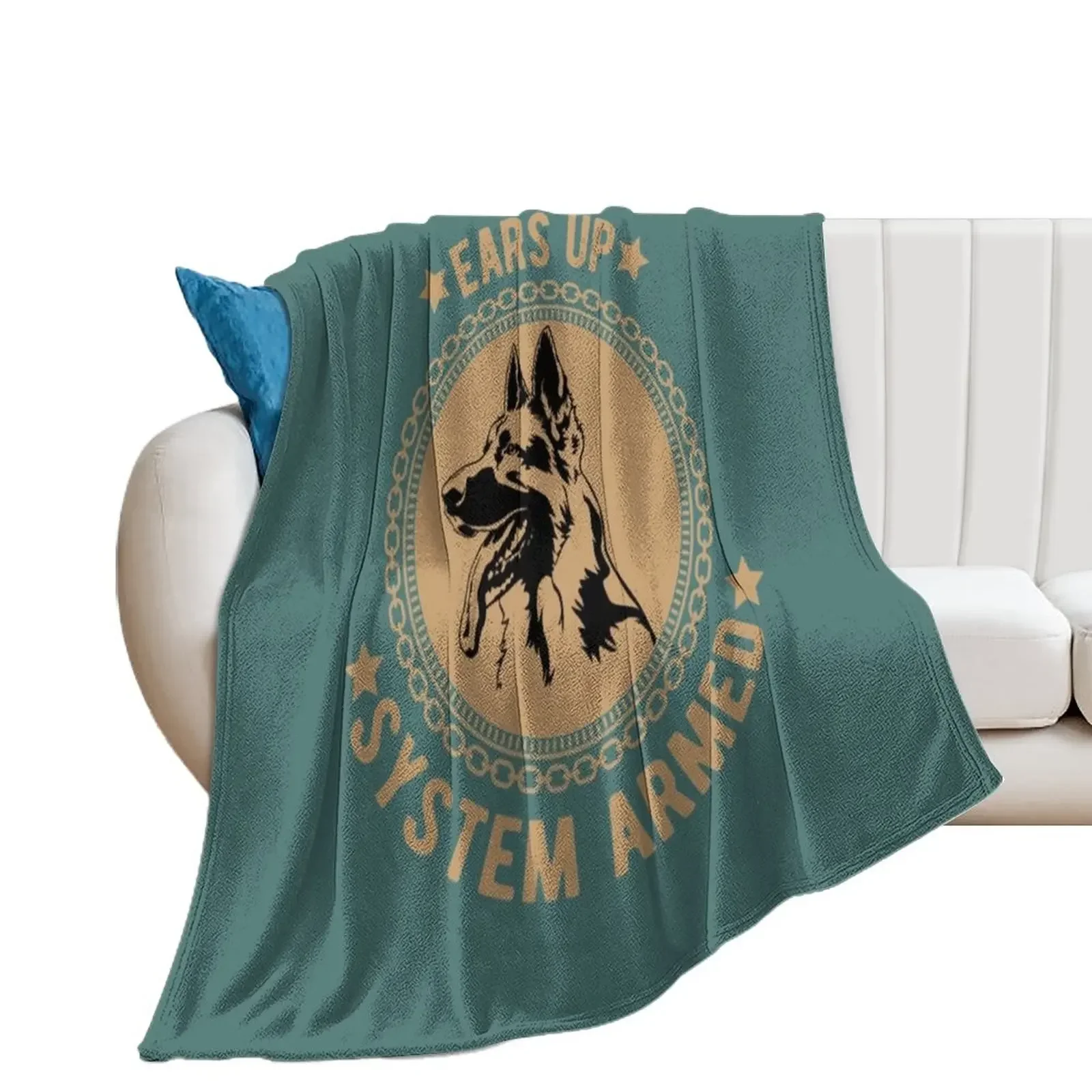 

Ears Up System Armed German Shepherd Throw Blanket Hair Fashion Sofas Blankets