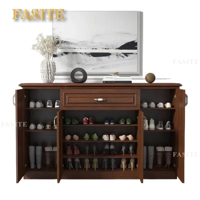 For All-Aluminum Alloy Shoe Cabinet New Chinese Style Waterproof Sunproof Floor-to-Ceiling Large Capacity with Drawer