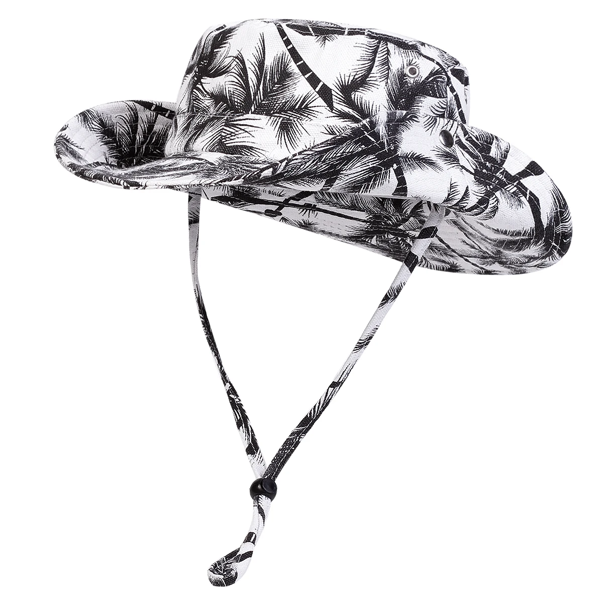 Men Coconut tree printed large eaves Bucket Hats Fishermen Caps Outdoor Casual Cap Men Sunscreen Hat Adventure Hat