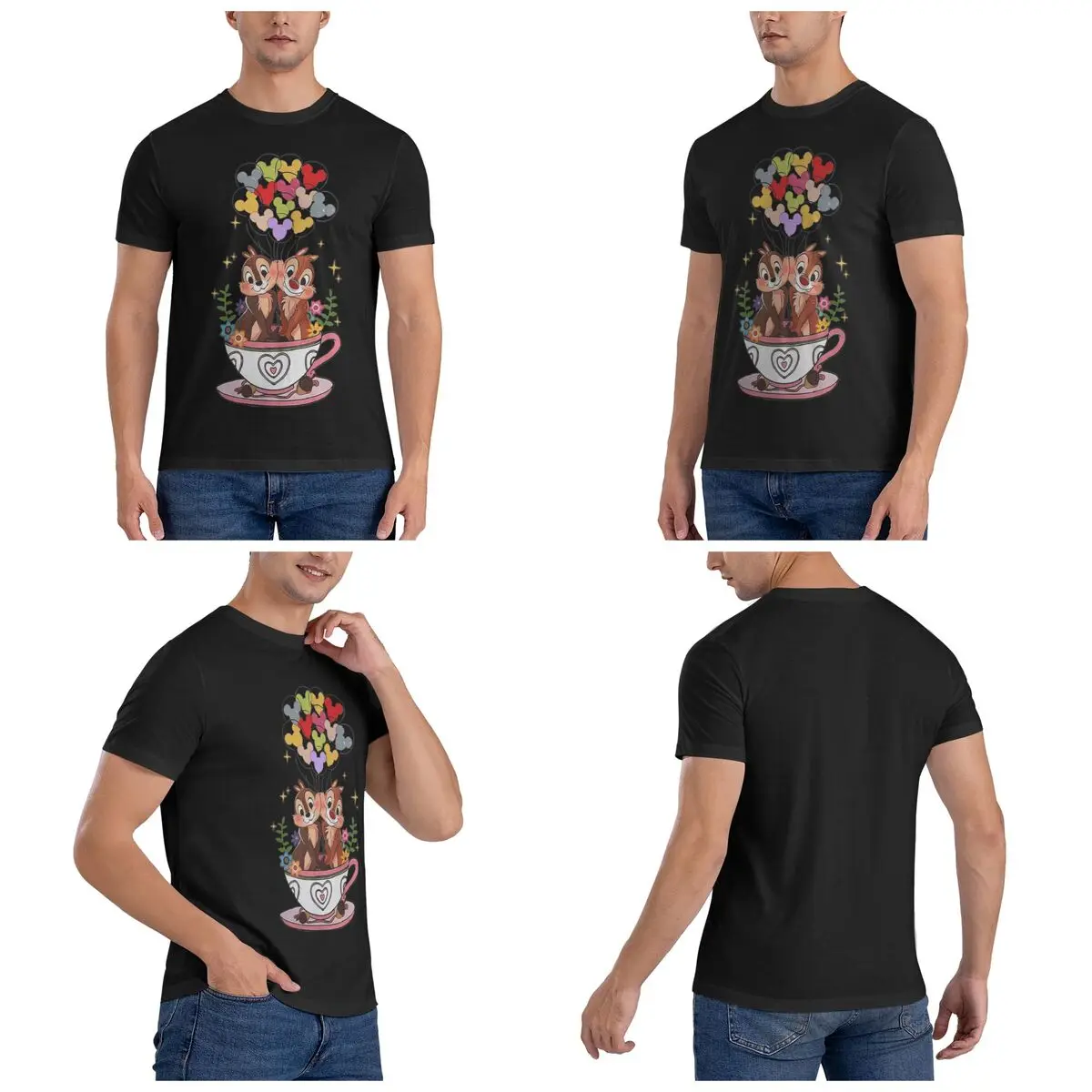 Chip 'N' Dale Park Life T-Shirt for Men Cotton Oversized T Shirts Men's Tees Short O-Neck Summer Clothes Tops S-6XL