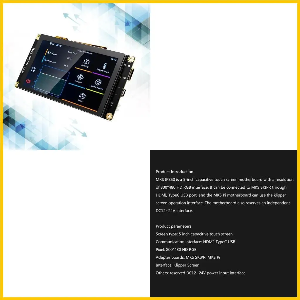 -printeronderdelen TFT -scherm MKS IPS50 5inch USB Type C 800x480 Independent