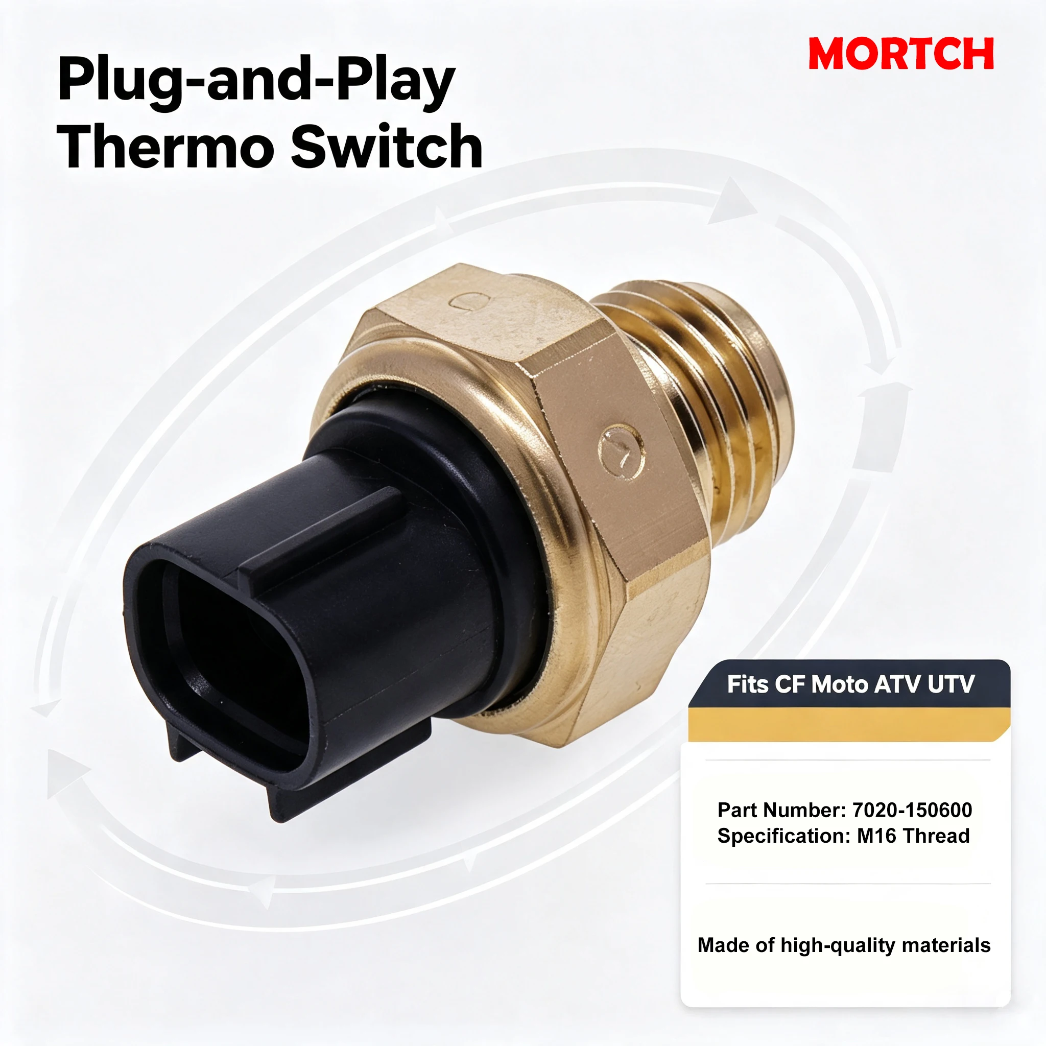Motorkühlmitteltemperatur-Thermoschalter 7020-150600 M16 Gewinde Lüftersteuerung Thermoschalter-Sensor für CF Moto ATV UTV – Detail 3