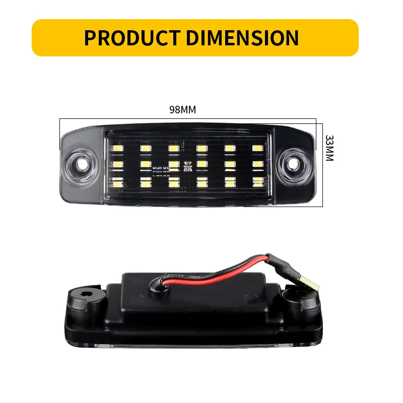 2pcs 12v White 18LEDs For Kia Sportage 2010-up For Hyundai Kona 2017- For i40 CW 2011- High Quality SMD Car License Plate Lights - view 5