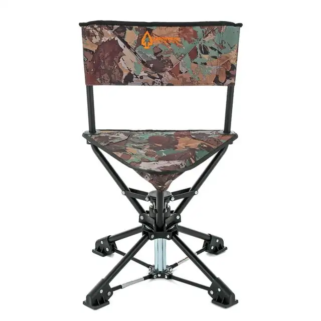 

Outdoor Portable Folding 360 ° Swivel Tripod Hunting Stool Chair W/ No Sink Feet and Carry Bag