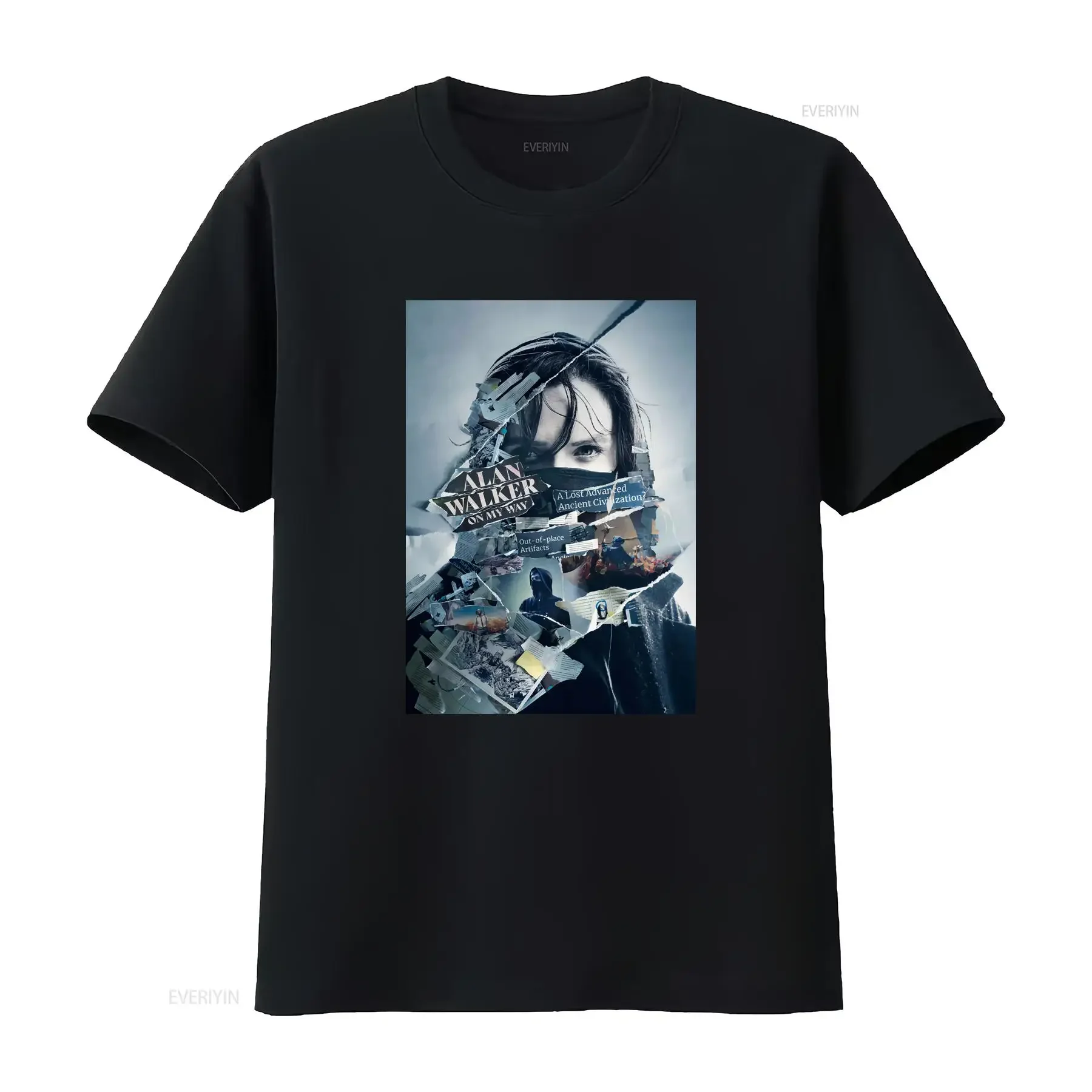 Streetwear casual Alan Olav Walker renowned DJ printed electronic music T Shirt f vintage Washed Slightly Stretched Soft
