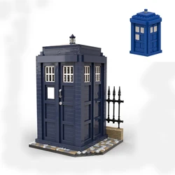 Doctored Tardis Telephone Booth Building Bricks Kit  Street View Phone Booth Blocks Kids Gifts