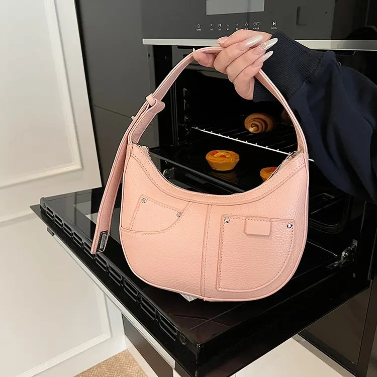 

2026 New Arrival French Style Retro Crescent Shoulder Bag, Niche Minimalist Design, Casual Versatile Commute Underarm Bag