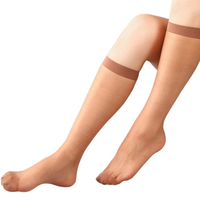 

1/5/10 Pairs Women Reinforced Toe Everyday Nylon Silk Over the Calf Long Socks