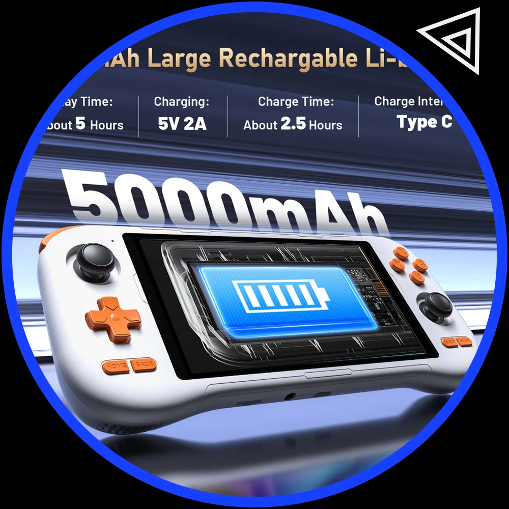 

KINHANK K56 Handheld Game Console 5.5'' Touch Screen 50 Emulators for PS1/PSP/DC/SS Android 14 5000mAh WIFI5 Retro Game Player