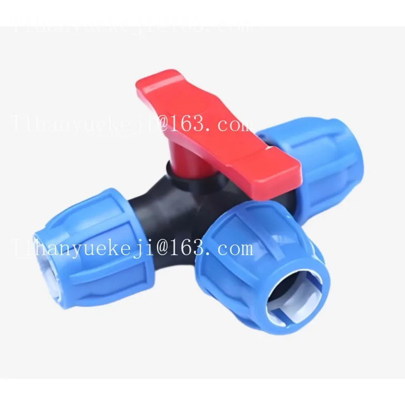 PE quick connect three-way ball valve 20 25 63 32 three-way valve pe pipe switch, quick connect ball valve, quick switch