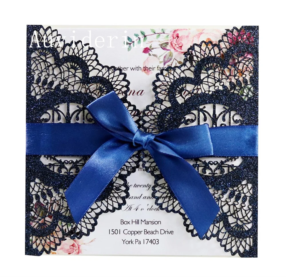 80/50 مجموعات الذهب بريق ورقة مربع الجوف بطاقة دعوة الزفاف 15X15cm حفلة خطوبة أوروبية رسائل دعوة AK-HK-5