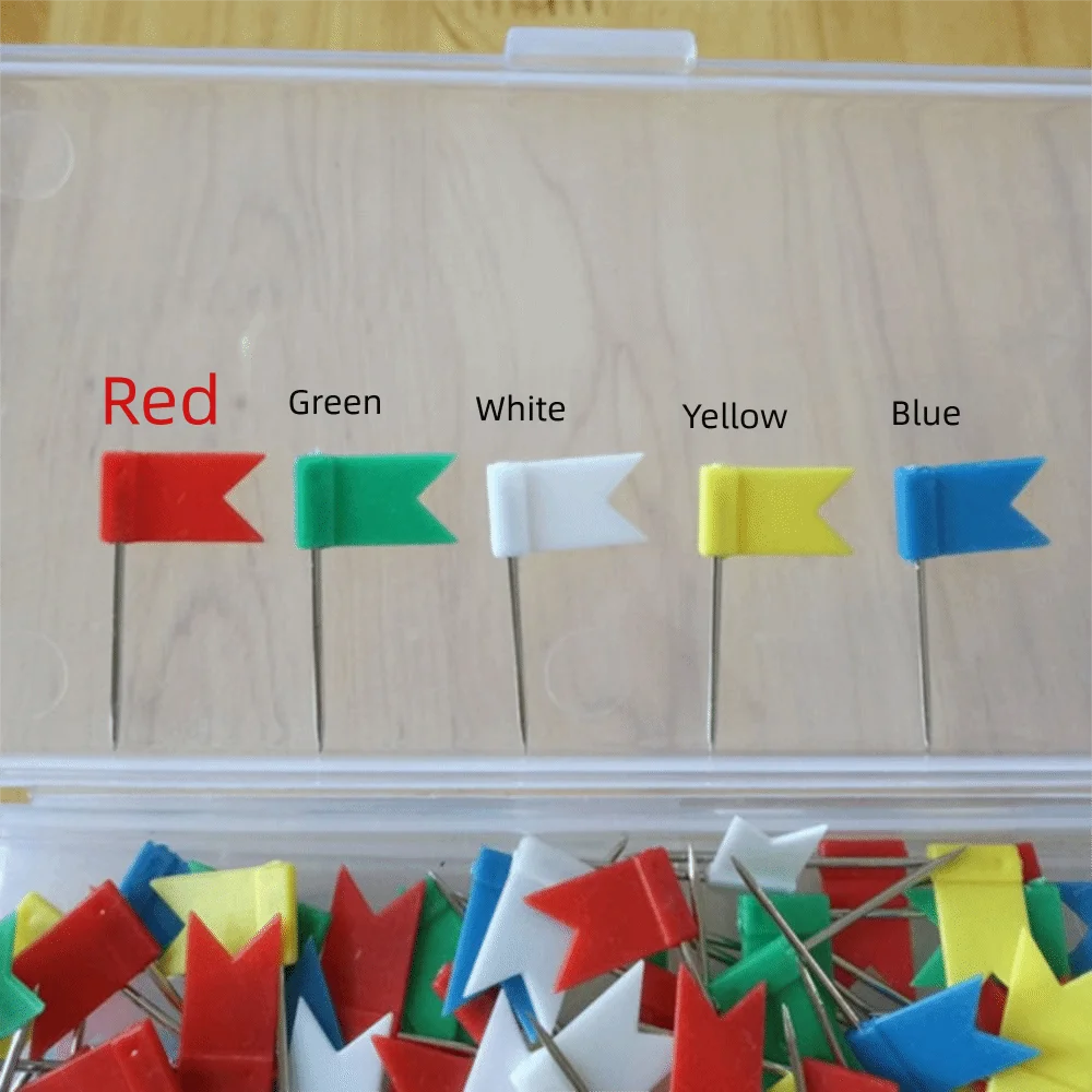 100pcs/box Bright Colors Colored Push Pins Reliable Material Easy Insert Drawing Tacks 100 Pieces Box Stable Fixing