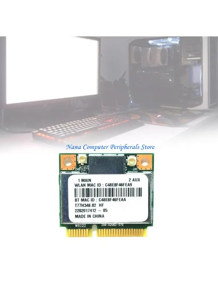 F68C Small PCIE Wireless Card with BT4.0, 300Mbps Speed 2.4/5Ghz Wide Connectivity for Notebook Computers