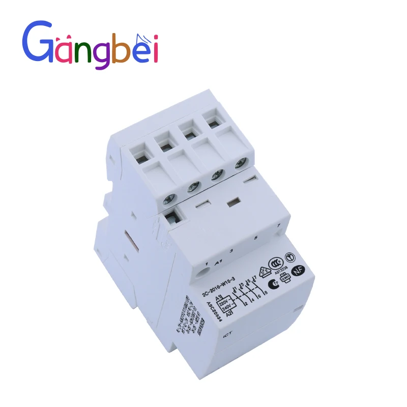 ICT 4P 16A 25A 4NC 4NO 2NO2NC 3NO1NC 220V 50/60HZ contactor de CA para el hogar, carril Din