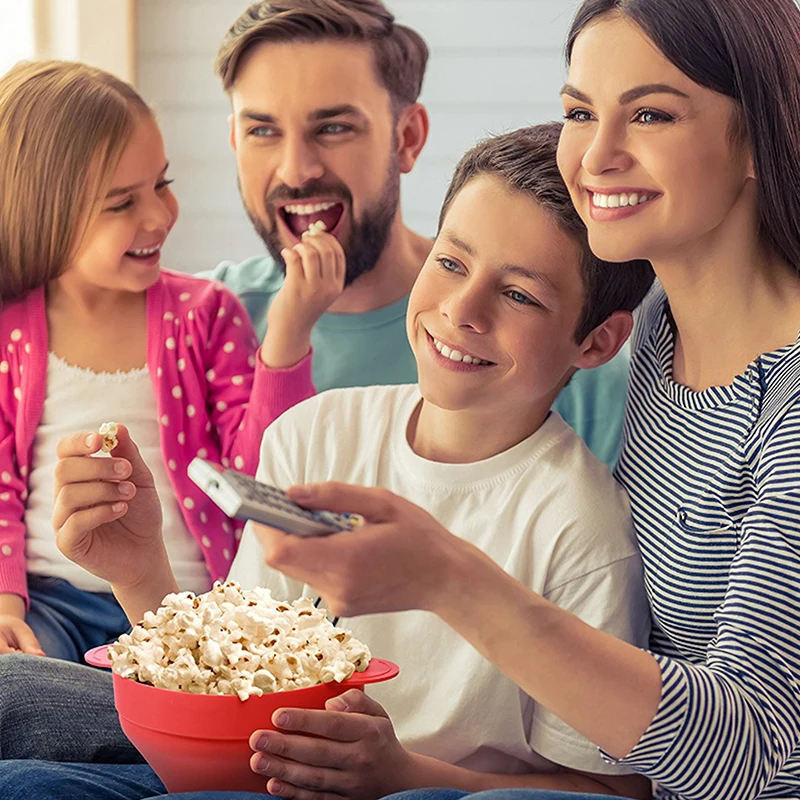 Cucina microonde Popcorn ciotola secchio Silicone fai da te Popcorn Maker con coperchio patatine piatto di frutta strumenti facili di alta qualità