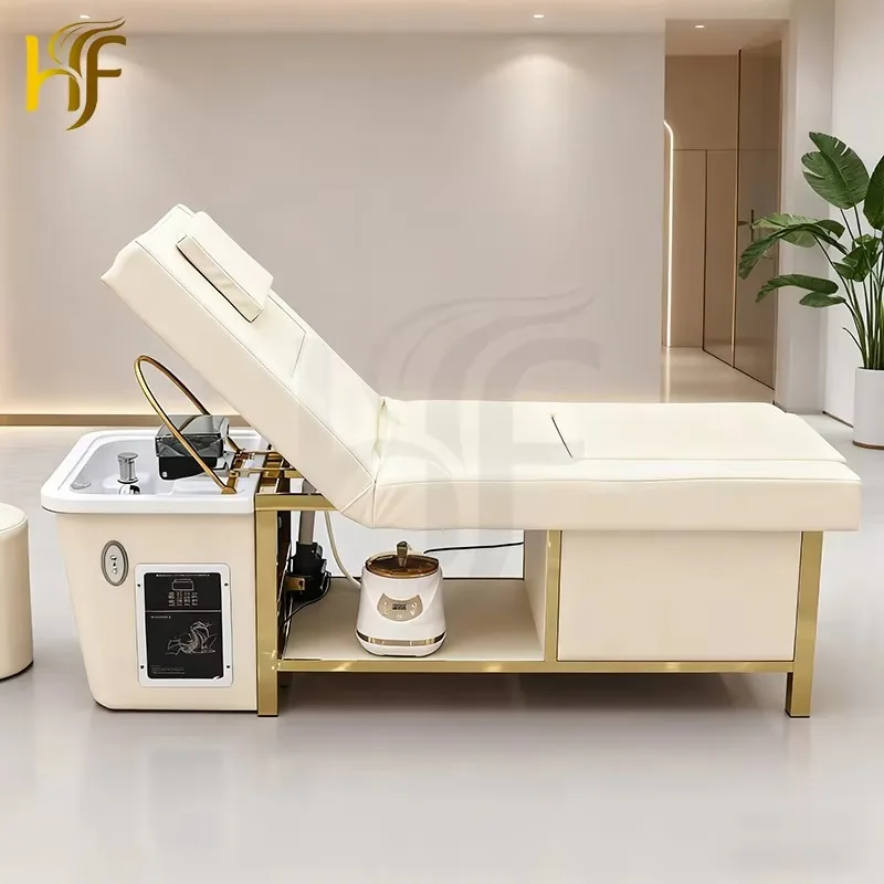 Salon Spa Head Electric Back Lift Therapy Pedicure Hair Wash Chair Thai Massage Shampoo Bed With Pedicure