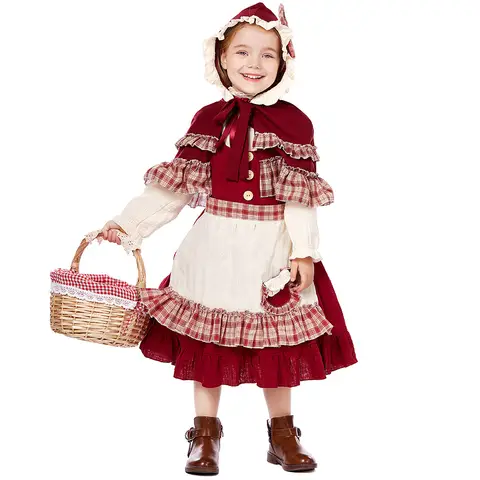 Red Riding Hood Costume Children's Little Red Riding Hood Costume Performance Lolita Soft Girl Christmas Style