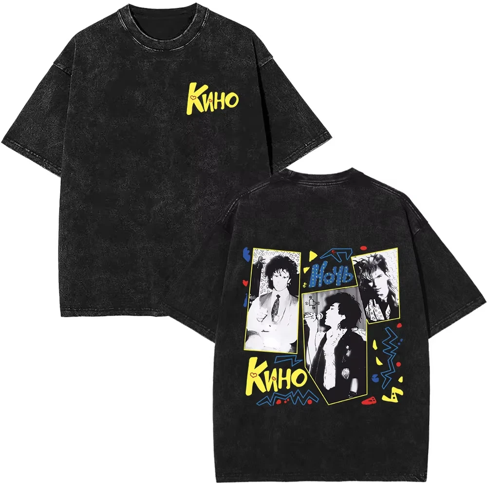 Viktor Tsoi Kino Vintage Band Grafik T-Shirt Unisex Herren Damen Retro Lässig Locker Sitzend Streetwear Weiche Baumwolle Alltags-Oberteil – Detail 9