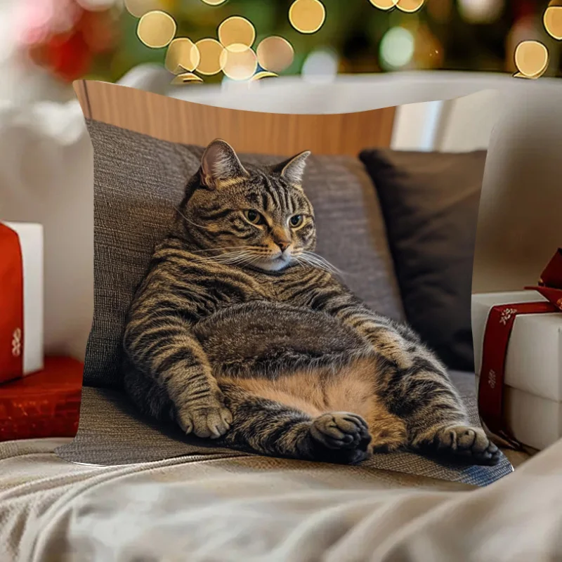 VIKAMA 1/2/4-Pack Abstract Cat Design Printed Decorative Pillowcases Perfect For Party Decorations, Suitable For All Room Types
