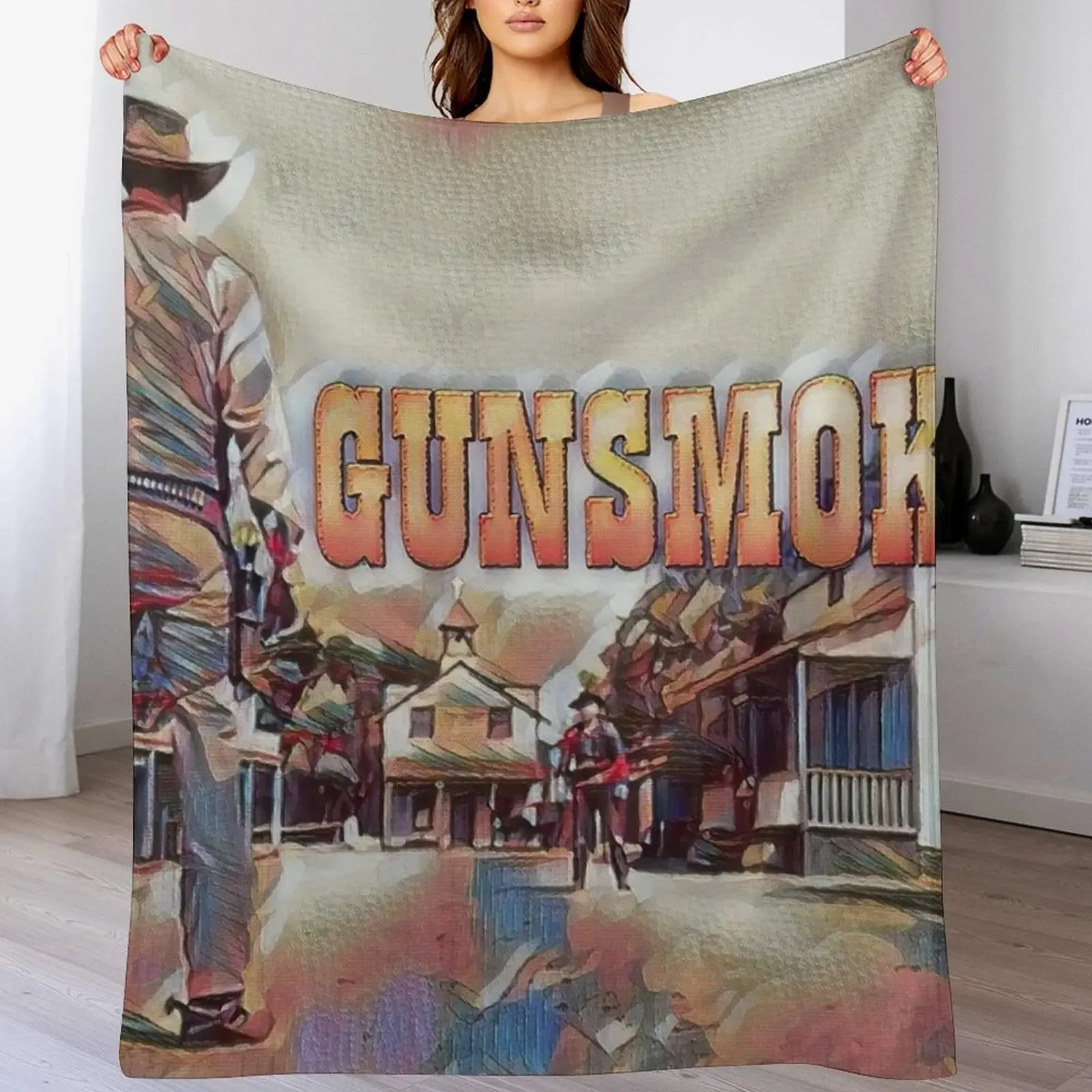 

Gunsmoke Throw Blanket warm for winter Moving bed plaid Decorative Throw Blankets