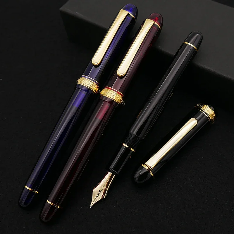 

PLATINUM Pen 3776 Century Castle White Laurel Green Large 14K Gold Pen, Adult Student Writing, Best Choice for Holiday Gifts