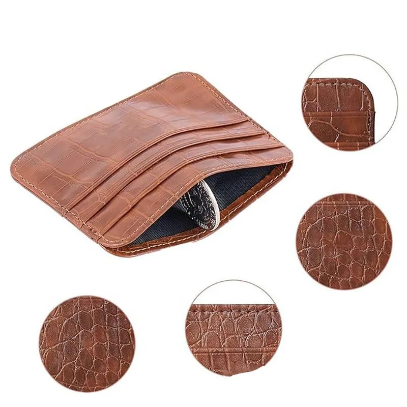 Women Men Thin Business Card Purse Double-sided Credit Card Holder Slim Bank Card ID Cards Coin Pouch Case Bag Wallet Organizer