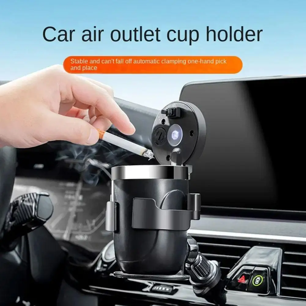 New Car Water Cup Holder Tea Beverage Holder Car Air Conditioning Frame Outlet Seat Multi-function Ashtray Fixed C6Q1