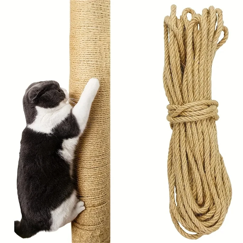 A Bundle of Thick 6mm Long 10 Meters Natural Twine, Vintage Decorative Twine, Suitable for Cat Climbing Frame