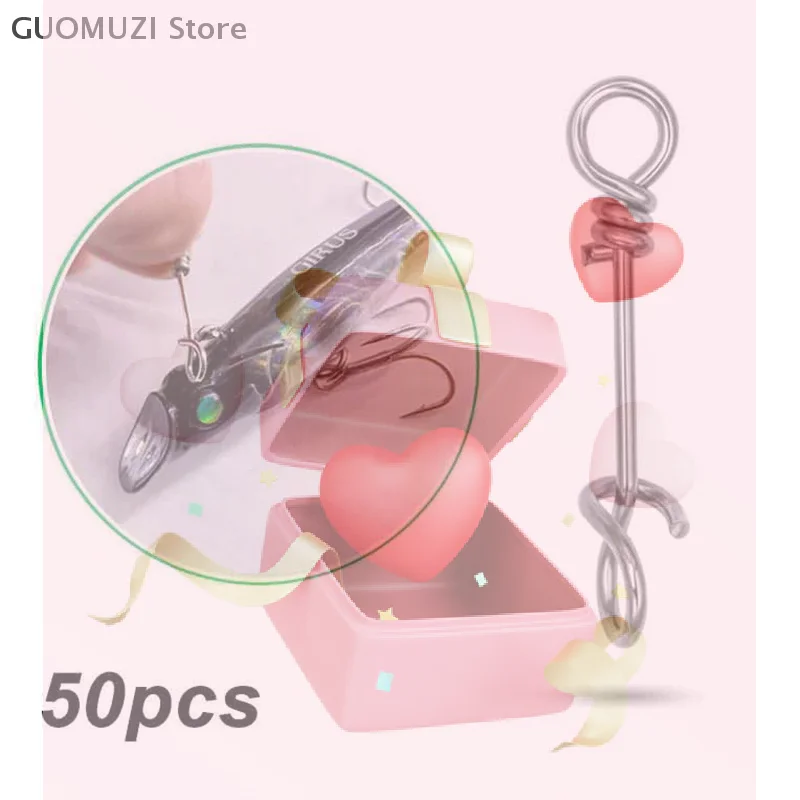 

50 шт., усиленная нержавеющая сталь, быстрый замок, защелка, пружинный зажим, пряжка, приманка, защитный разъем, крючок для приманки для рыбалки