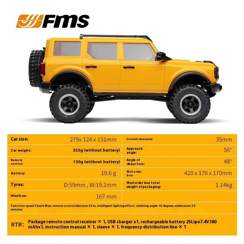 FMS 1:18 Nuggets Storm RC zdalnie sterowany pojazd terenowy samochód wspinaczkowy zabawkowy model samochodu elektrycznego prezent