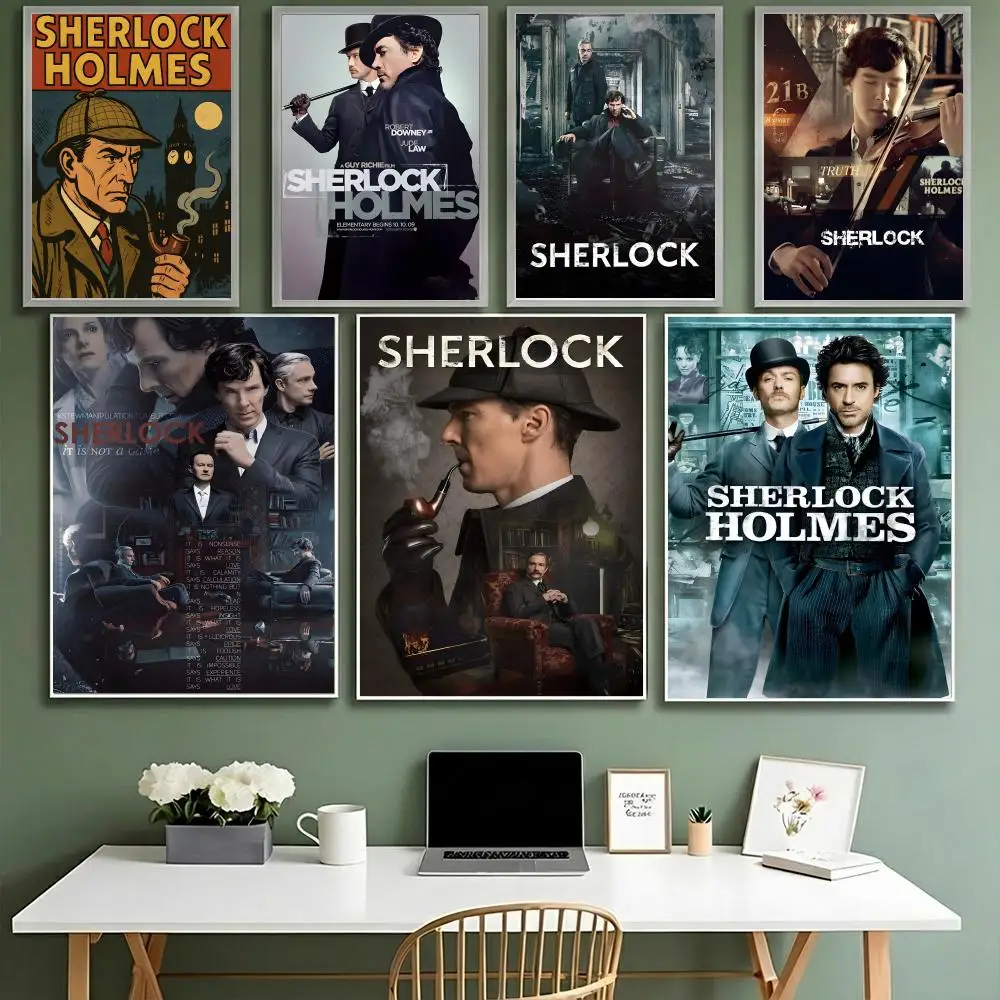 S-Sherlock Holmes DETECTIVE SERIES Poster HD Waterproof High-Toughness Self-Adhesive Wall Decor Universal