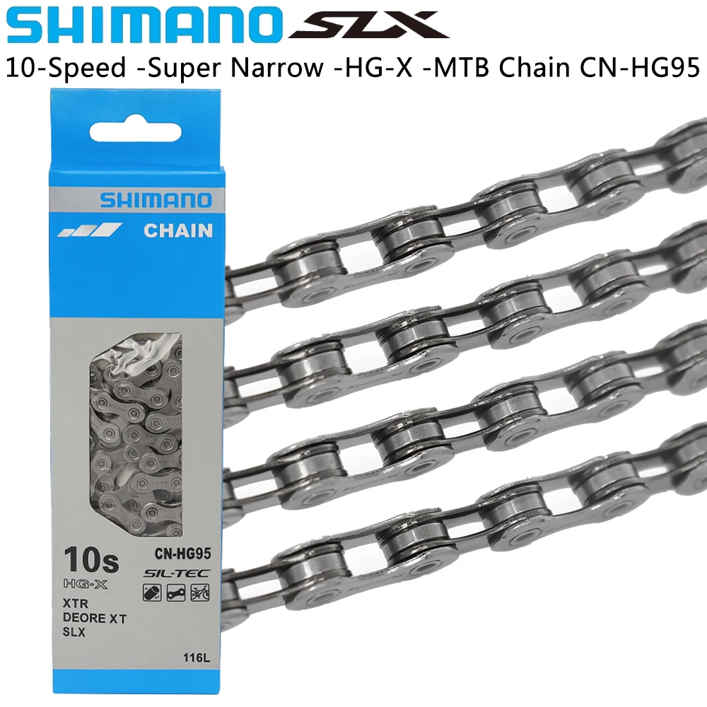 SHIMANO SLX CHG95 MTB Bike Chain 10 Speed 116 Links 10v HG-X Super Narrow Mountain Bike Chain Original Cycling Parts