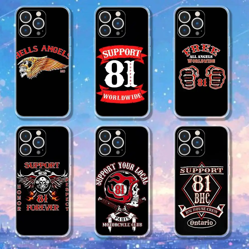 

Hells Angels M-Motorcycle 81 Phone Case For iPhone 17,16,15,14,13,12,11 Pro,Max,Plus,X,XS,XR,SE4,E Mini Transparent Soft Cover