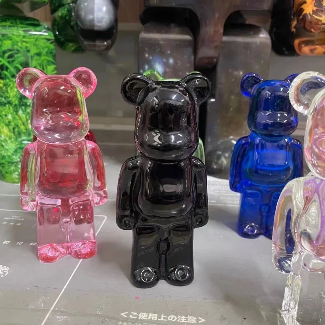 New 14.3cm BE@RBRICK Baccar Crystal Bear Bearbrick 200% Transparent Color Black Building Block Bear Trend Doll Decoration Gift