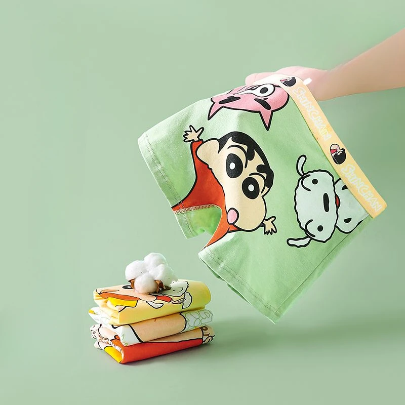 4pcs/set Crayon Shin-chan Children Cotton Underpants Cartoon Cute Boys Fashion Printed Boxers Shorts Cotton Four-corner Pants