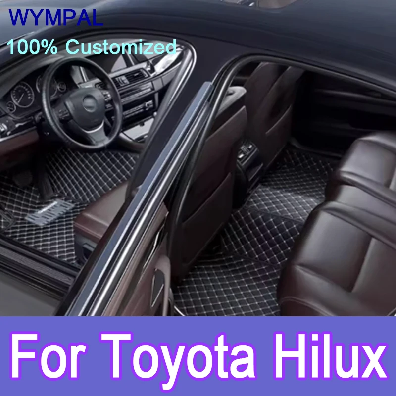 

Luxury Custom Automotive Car Floor Mats For Toyota Hilux 2015 2016 2017 2018 2019 Auto Luxury Leather Men Women Car Mats Full