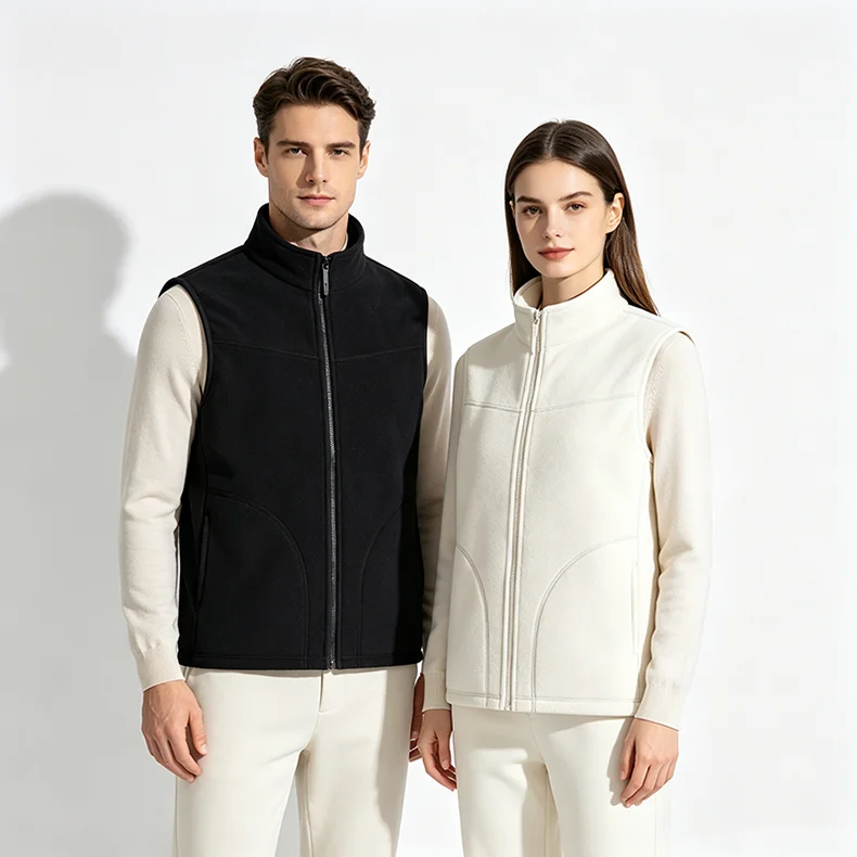 EUMERGX Unisex Thermofleece Gefütterte Weste Leichte Ärmellose Jacke Winter-Layering für Outdoor-Wanderungen Camping Täglichen Gebrauch – Detail 15