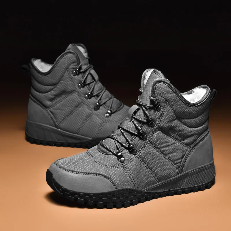 

High-top cotton shoes men's winter outdoor warm piled thickened waterproof non-slip snow boots