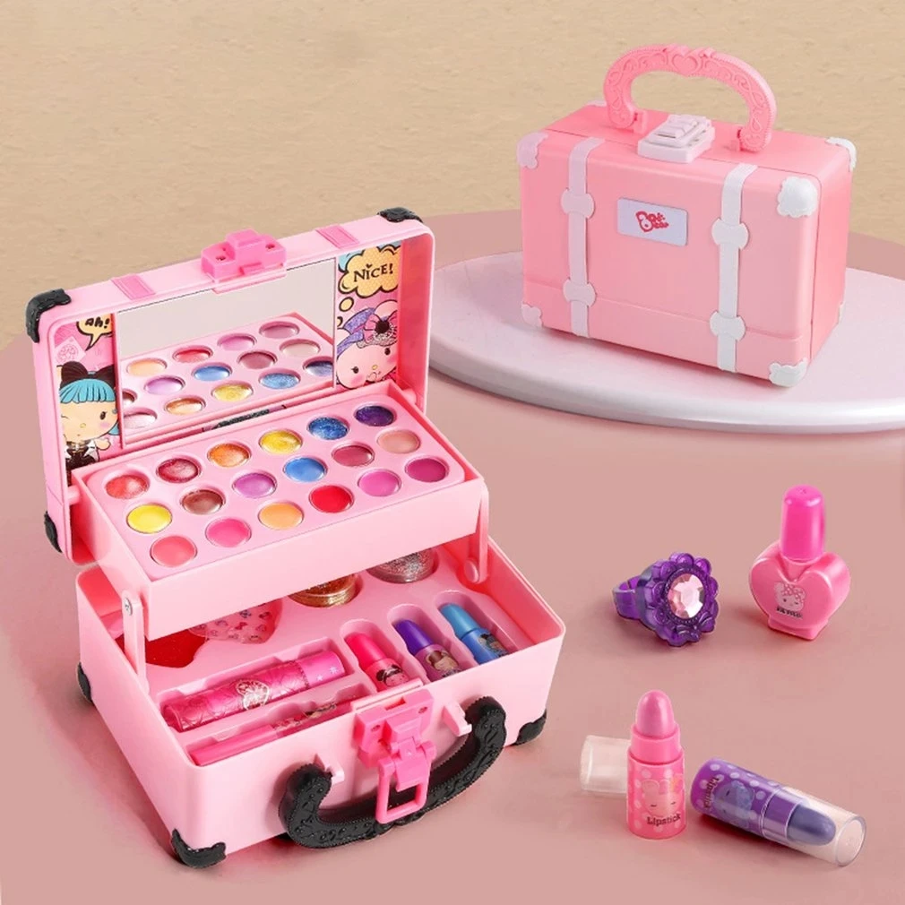 Kind Kind Make-Up Kosmetik Pretend Spielen Box Prinzessin Make-Up Mädchen Spielzeug Spielen Set Lippenstift Lidschatten Sicherheit Ungiftig Kit Spielzeug ﻿